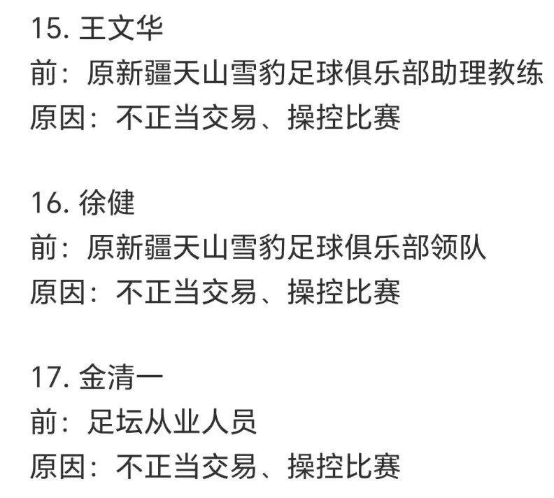 足协官宣！假赌黑第三批处罚名单！17人终身禁足1队追扣6分
